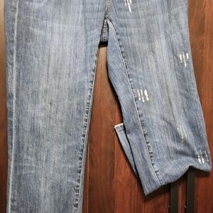 Seven7 Light Blue Premium Denim with Gold And Silver Sequined Accents.